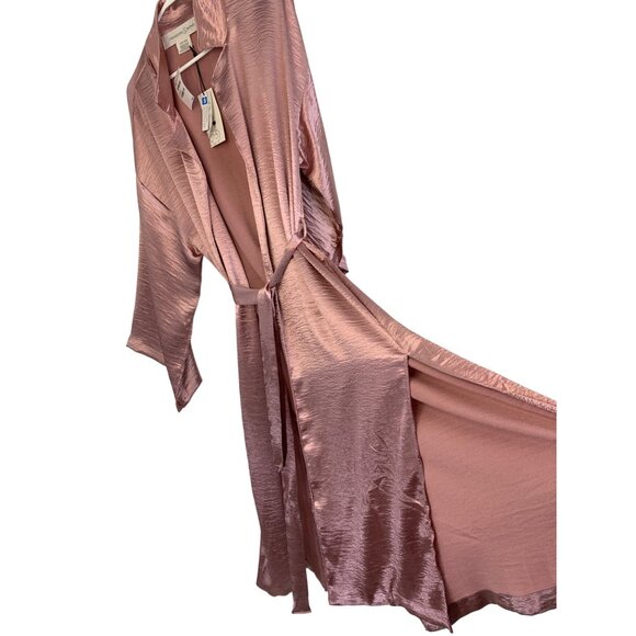 Treasure & Bond Satin Duster OS Kimono Jacket Robe Swim Cover NWT Slits 6899 - Picture 7 of 11